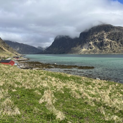 The beautiful mountain and water in the Lofoten Islands