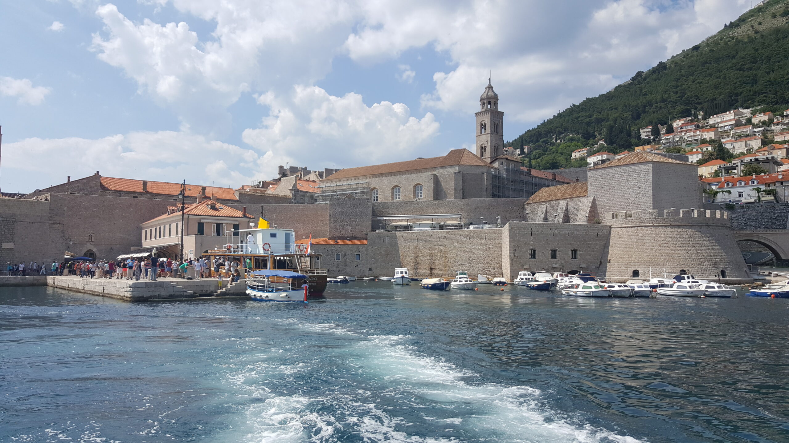 Image of water and walled city of Dubrovnik