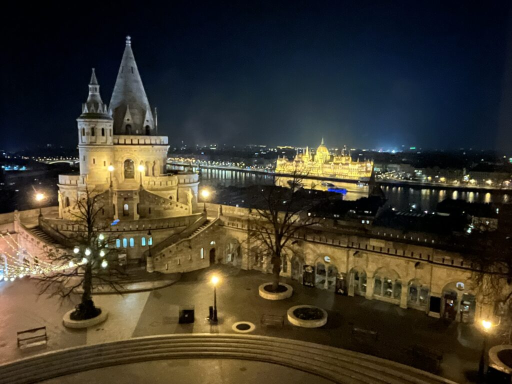 Another night view of Budapest from the Hilton