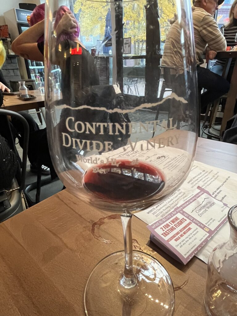 wine glass with a little left