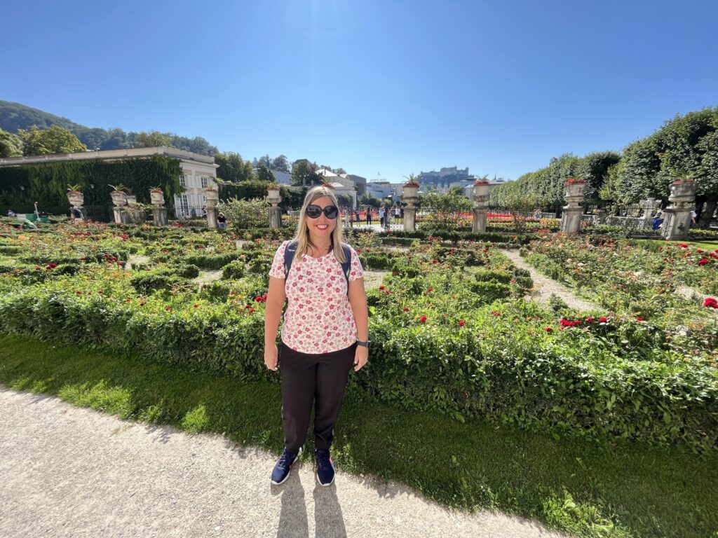 Mirabelle Gardens Salzburg woman in photo