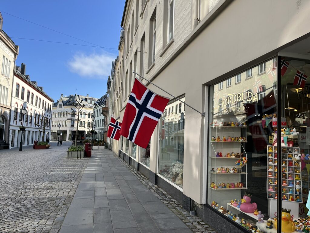 A street in Alesund with shops