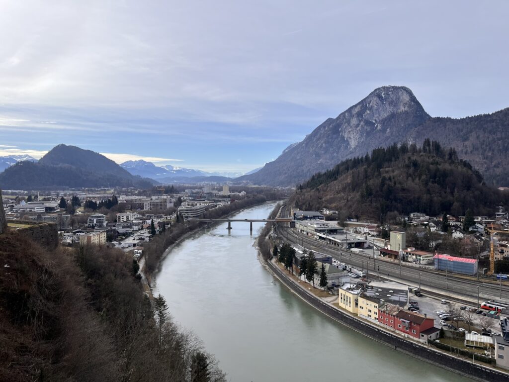 Views of river and mountains in Kufstein
