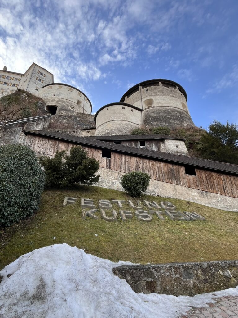 Looking up at the Kufstein fortress