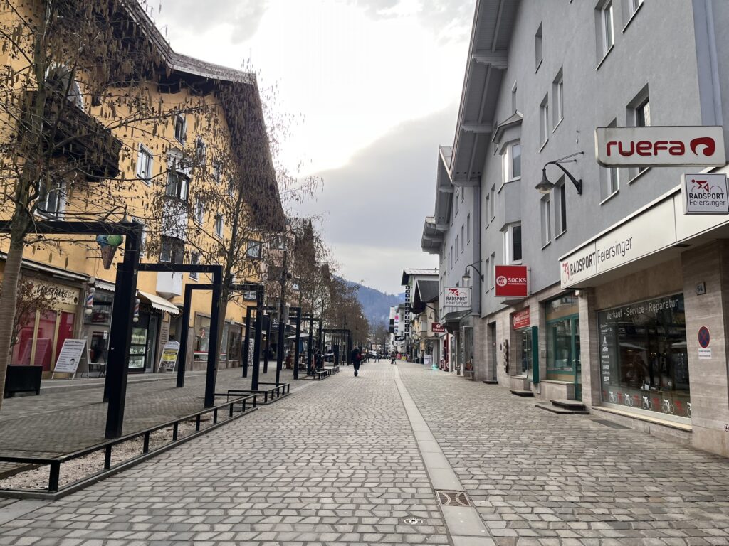Worgl street a town with shops