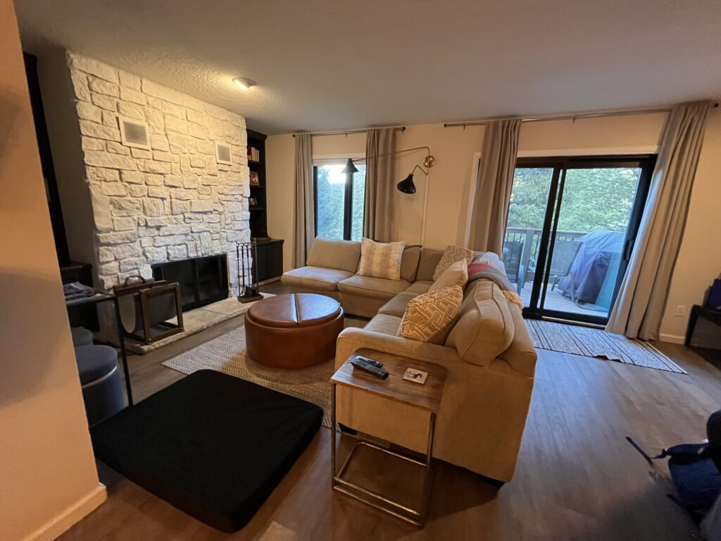 Living room of a condo