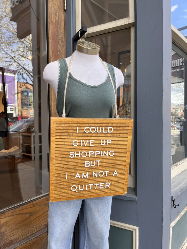 Sign about shopping