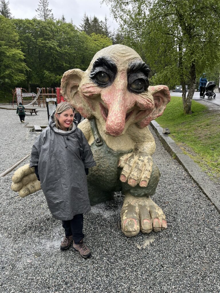 woman by big troll