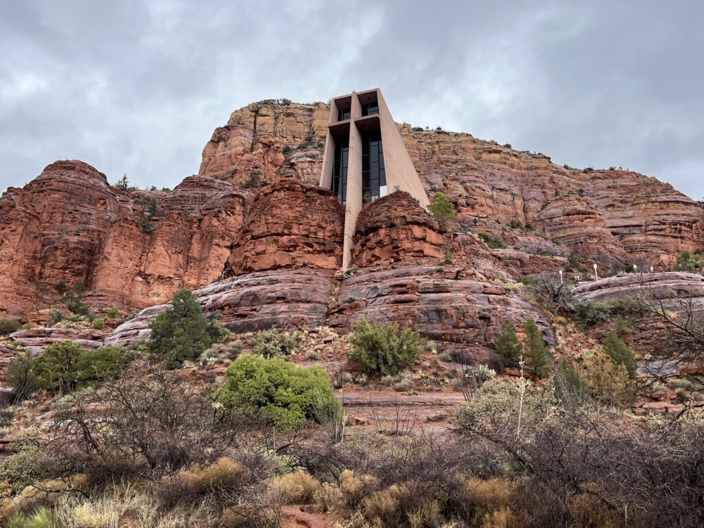 Chapel in Sedona among red rocks