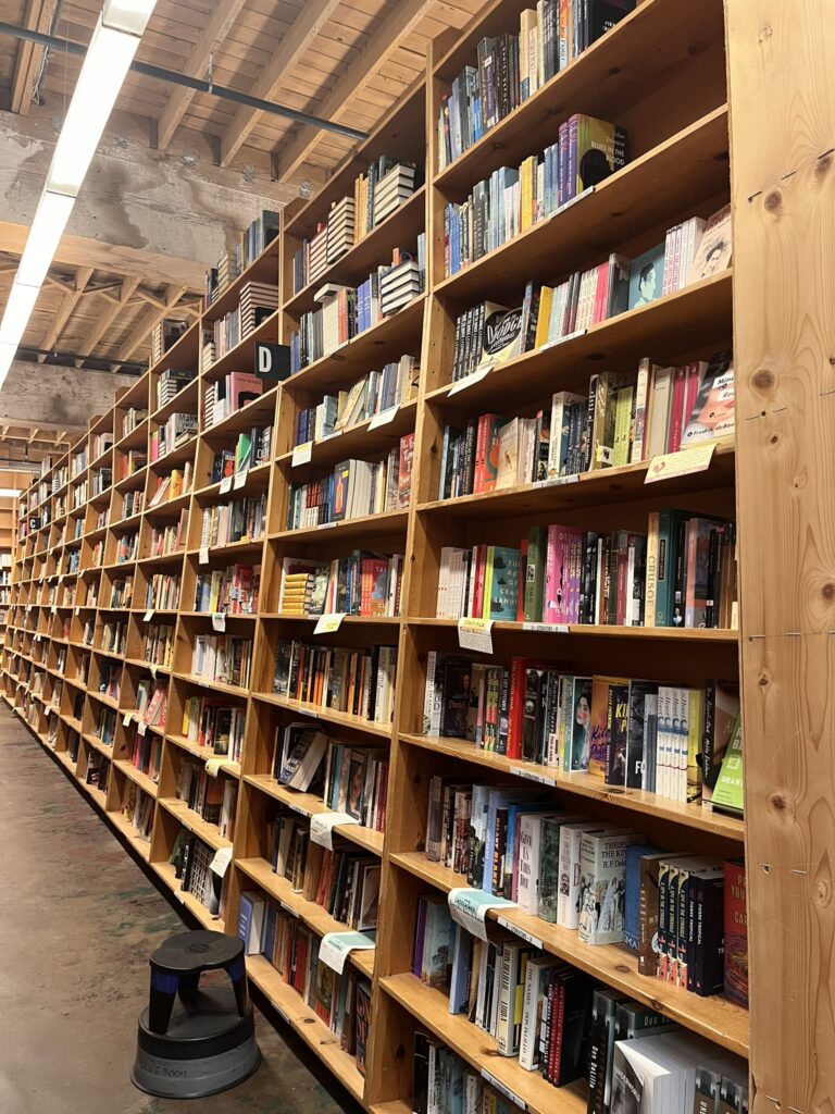 Powell Bookstore row of books