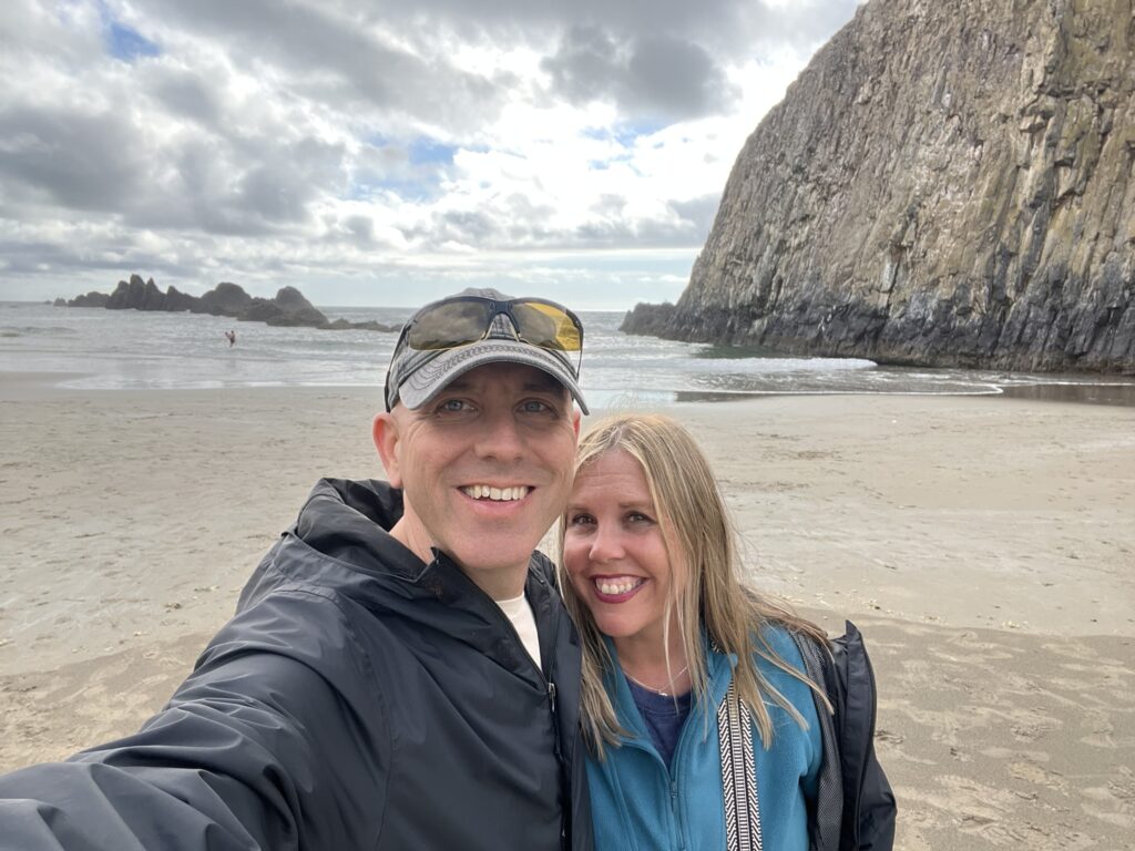 Us on the beach in Oregon