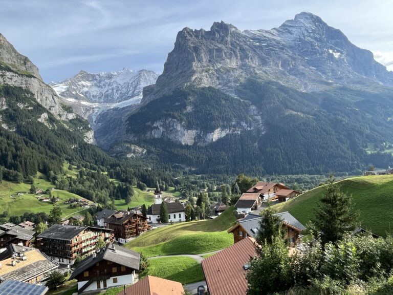 A mountain view of Grindelwald, Switzerland