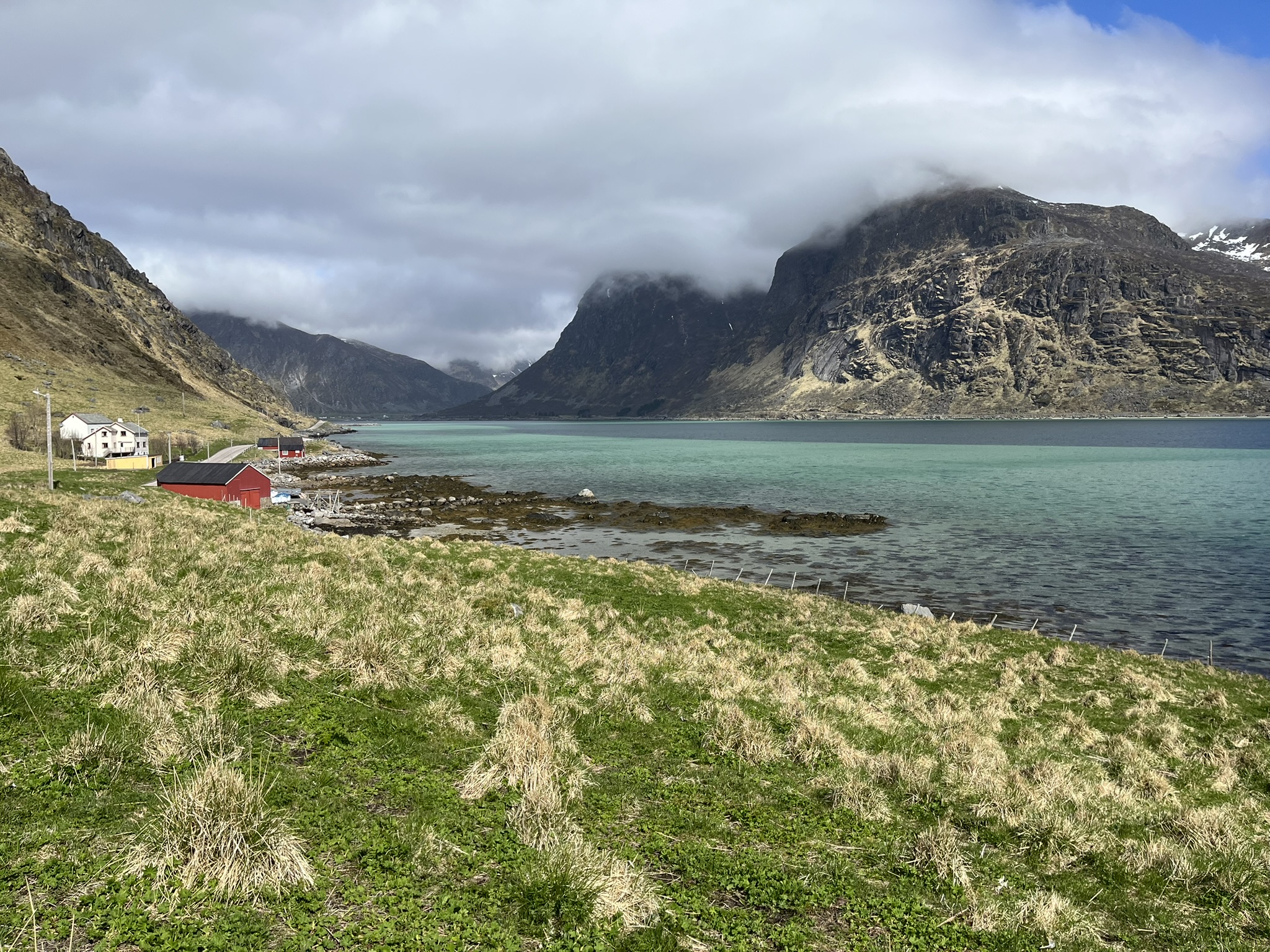 The beautiful mountain and water in the Lofoten Islands