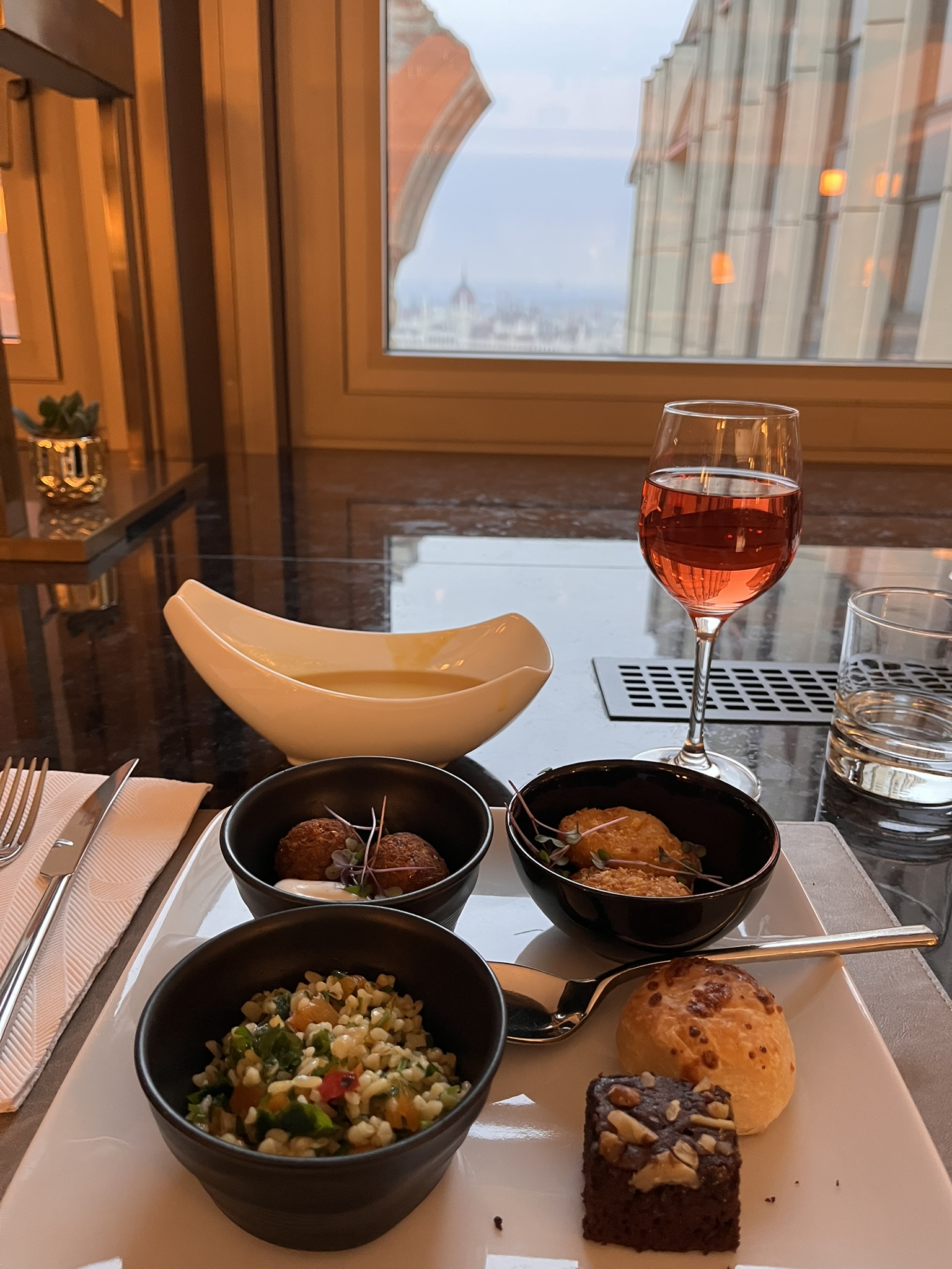 Food at the Budapest Hilton Lounge
