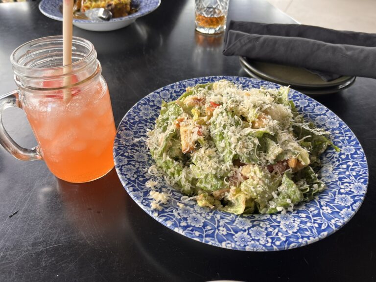 salad and a drink