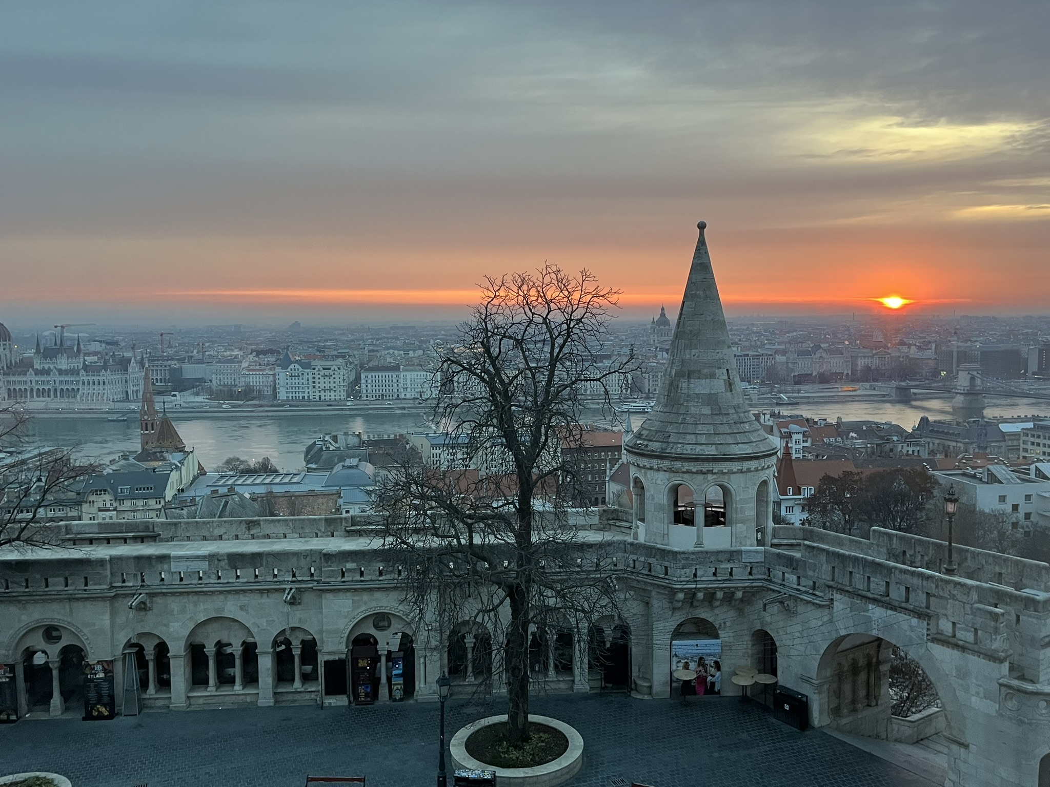 Gorgeous sunrise view budapest hilton