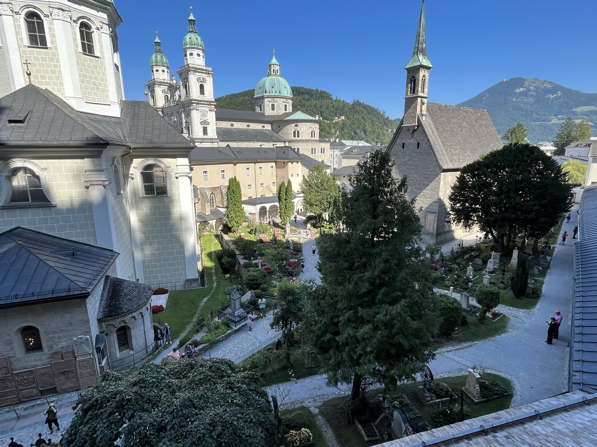 View of churches and cemetaries in Salzburg