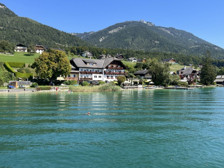 Gorgeous lake views with austrian buildings
