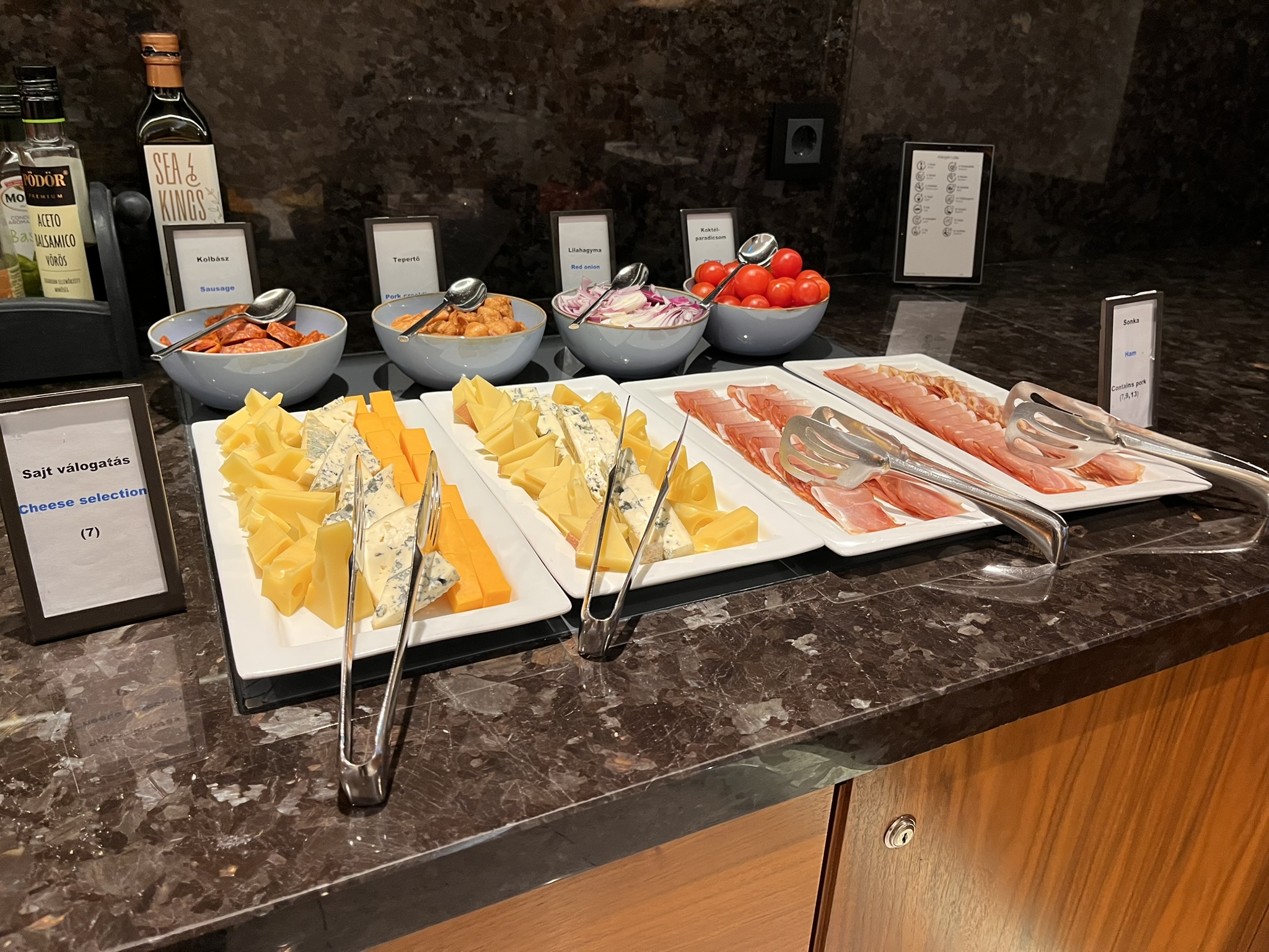 Budapest Hilton lounge food